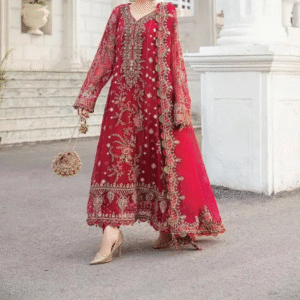 Maria.B Chiffon Embroidered Sequence Luxury Formal Unstitched 3 Piece Suit – Premium Embroidered Shirt, Silk Trouser and Ready-to-Wear Chiffon Dupatta for Weddings & Party Wear.