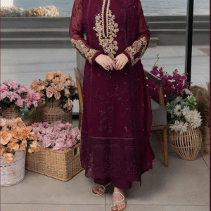 AZURE Luxury Chiffon Embroidered Unstitched 3PC – Adda Work & Pearl Detailing